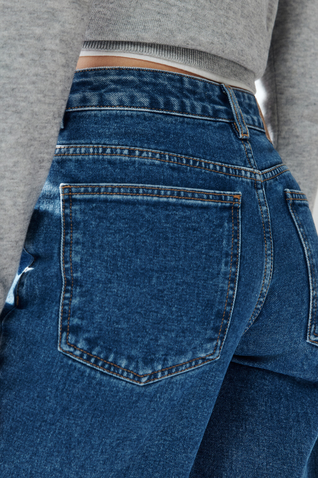 Джинсы прямые со средней посадкой - цвет голубой - 7