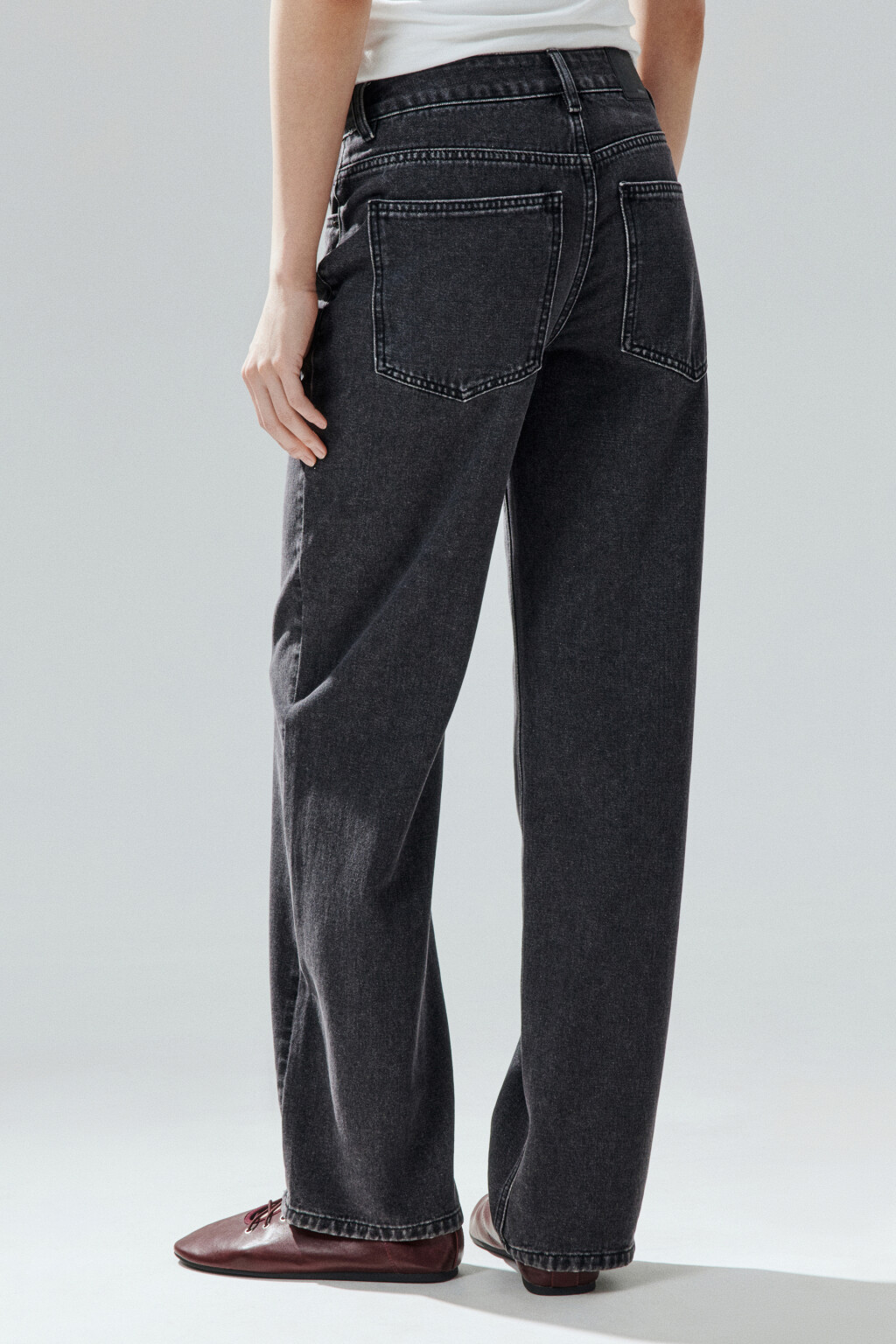 Джинсы прямые со средней посадкой - цвет серый - 4