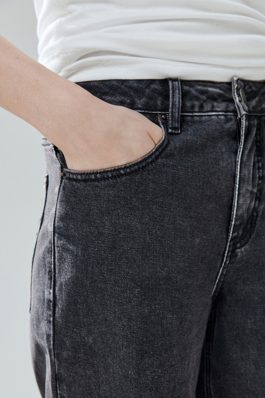 Джинсы прямые со средней посадкой - цвет серый - 7