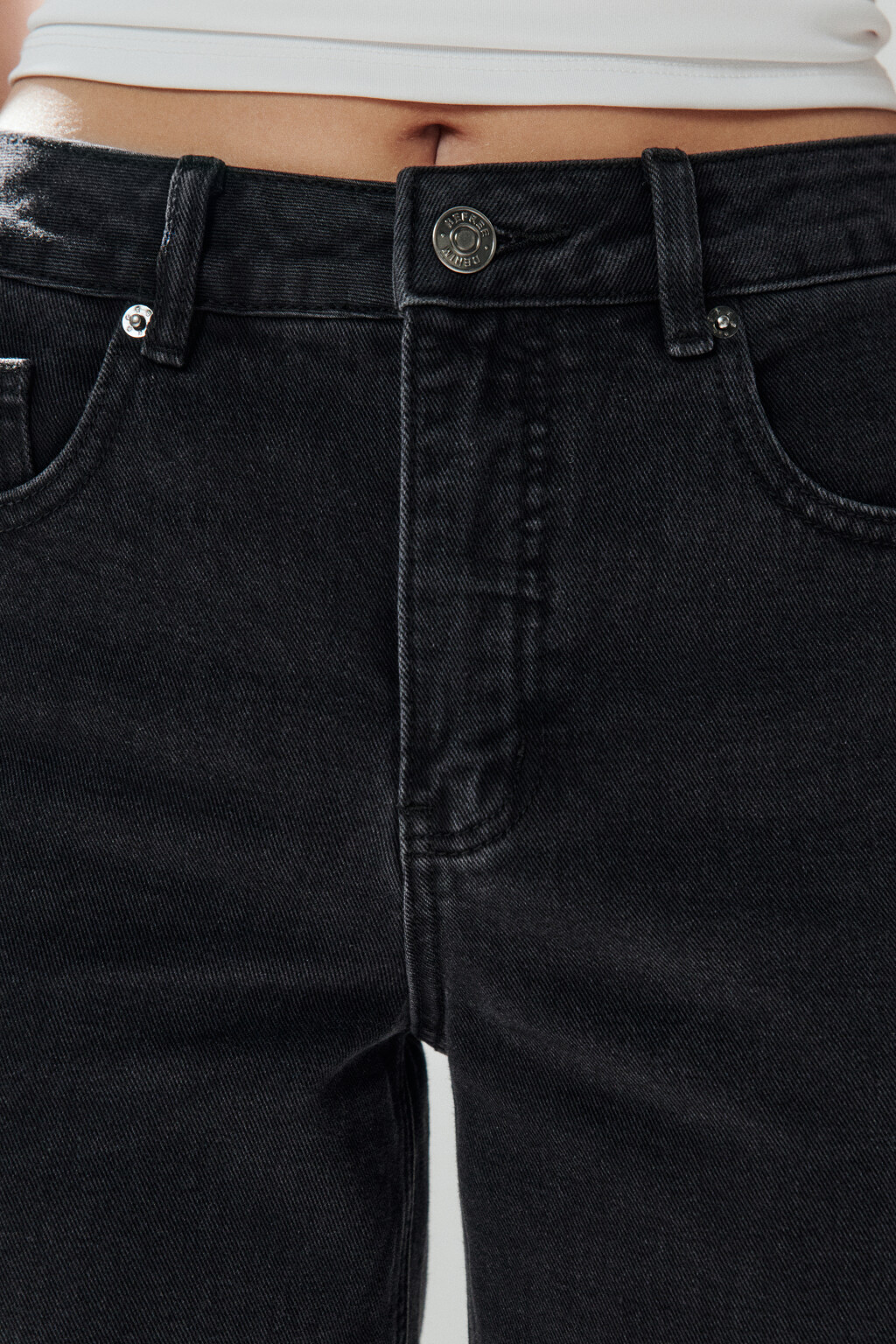 Джинсы прямые со средней посадкой - цвет черный - 5