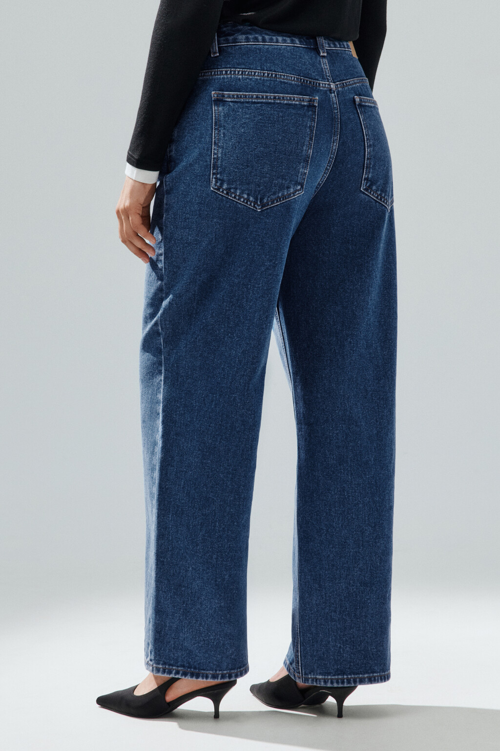 Джинсы прямые со средней посадкой - цвет голубой - 3