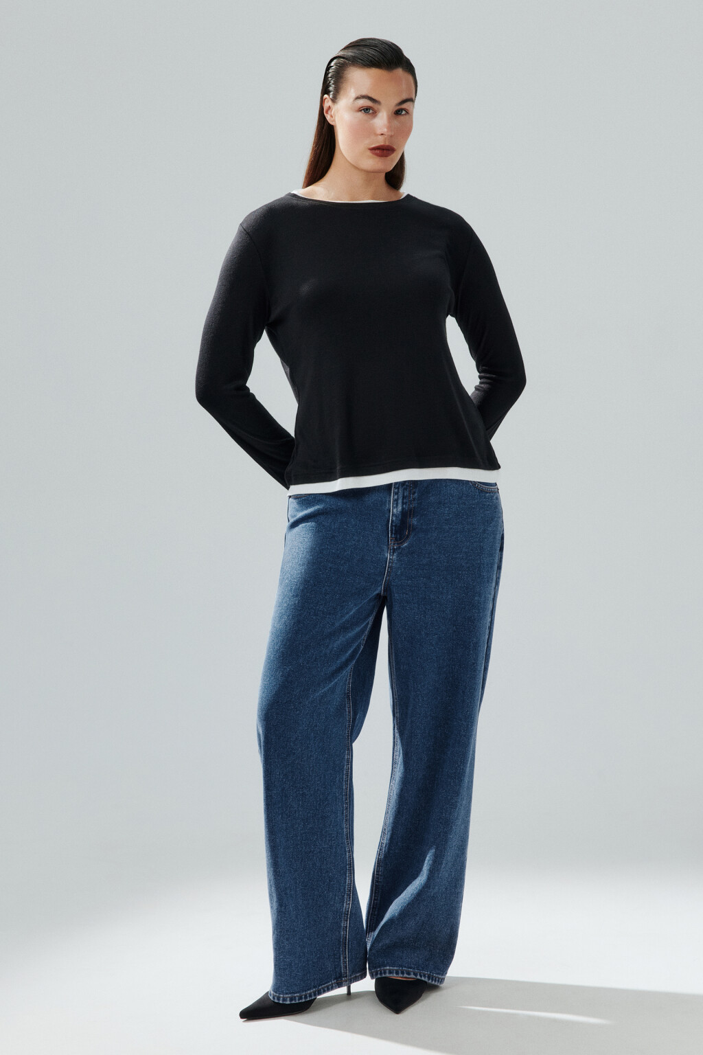 Джинсы прямые со средней посадкой - цвет голубой - 4