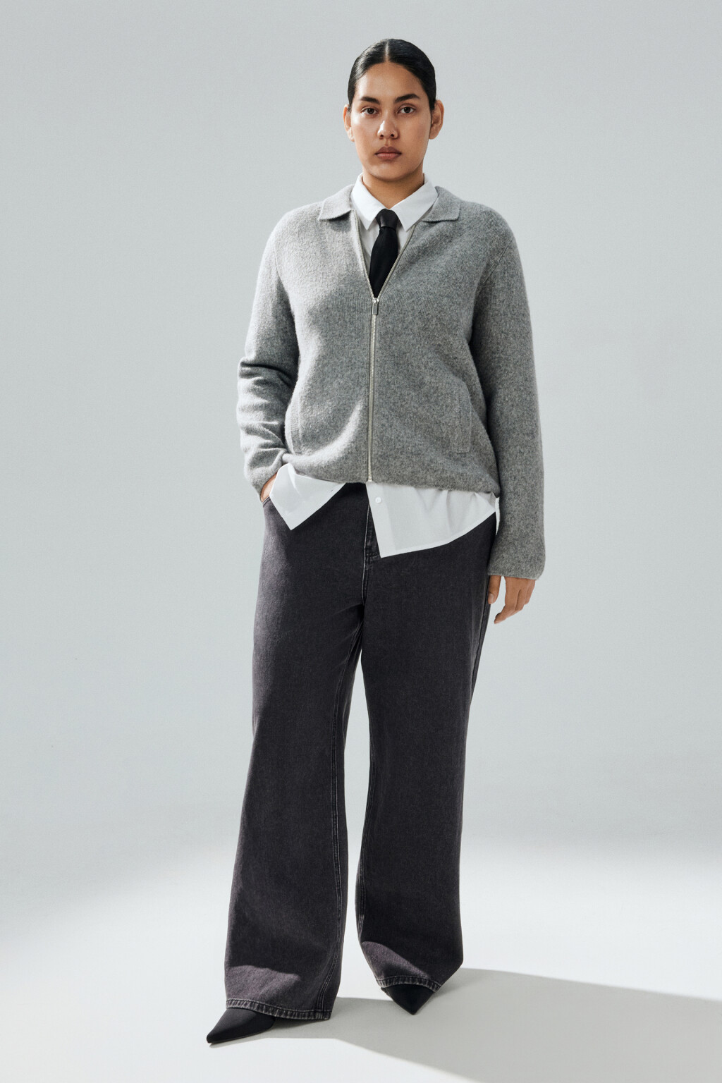 Джинсы прямые со средней посадкой - цвет серый - 3