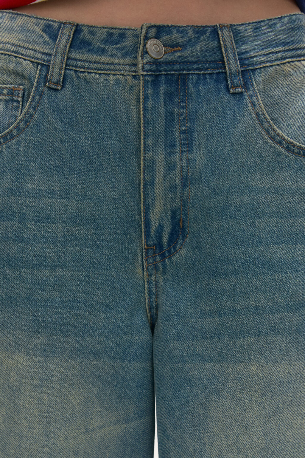 Джинсы широкие со средней посадкой - цвет синий - 6