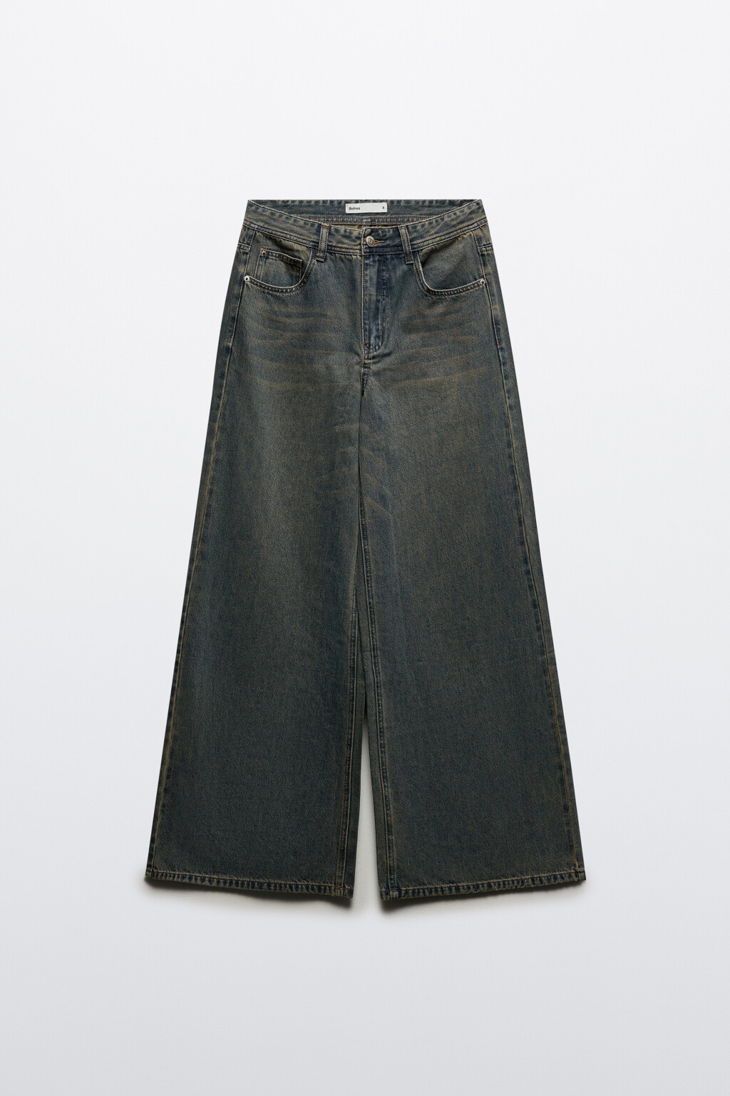 Джинсы широкие со средней посадкой - цвет темный тинт - 7