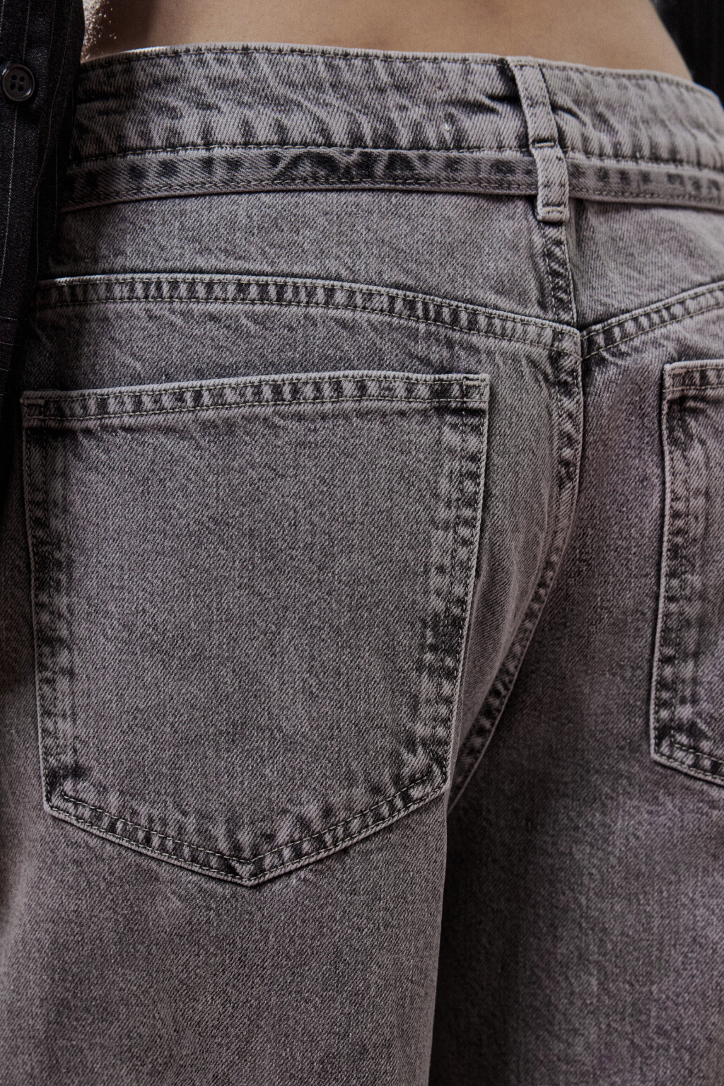 Джинсы baggy с поясом-шнурком - цвет серый - 6