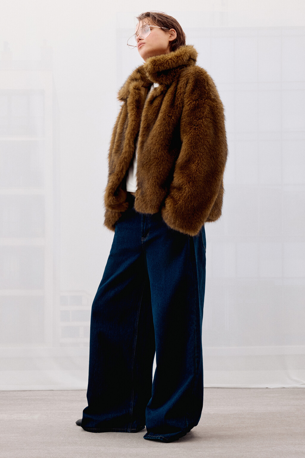 Джинсы широкие со средней посадкой - цвет синий - 8