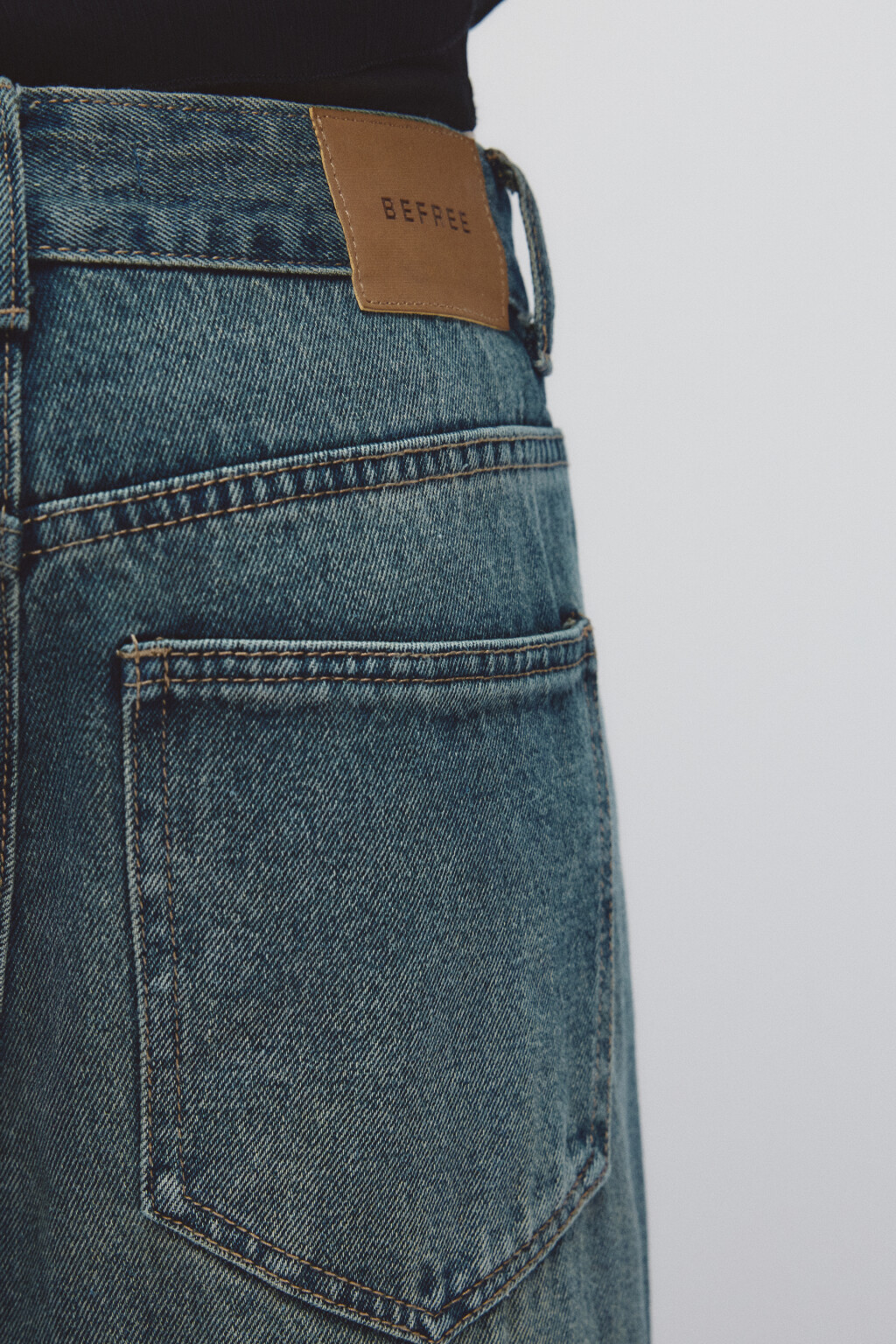 Джинсы широкие со средней посадкой - цвет темный тинт - 6