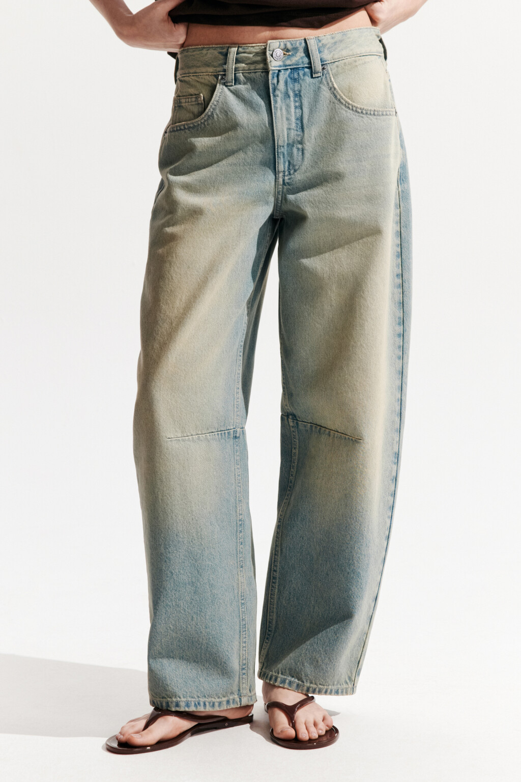 Джинсы barrel fit со средней посадкой - цвет синий - 2