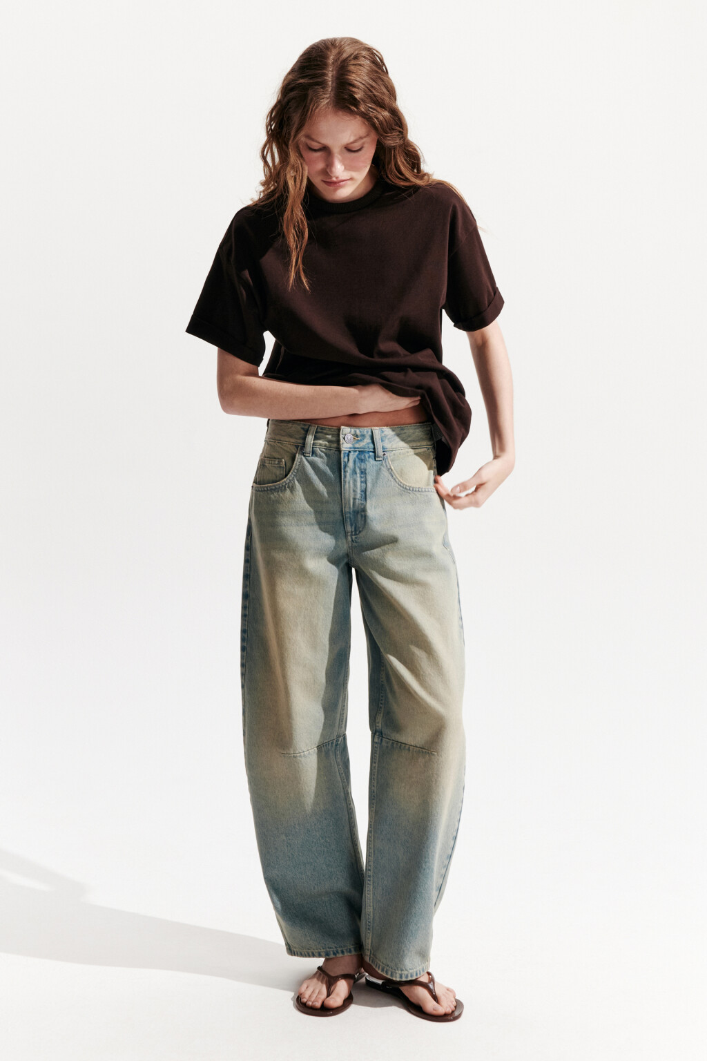 Джинсы barrel fit со средней посадкой - цвет синий - 4