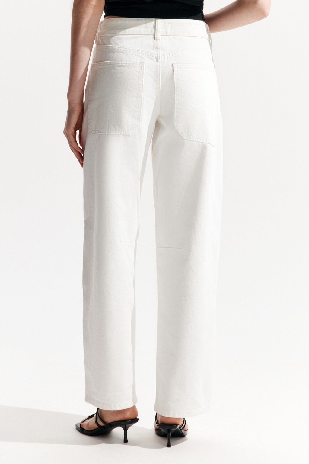 Джинсы barrel fit со средней посадкой - цвет белый - 3