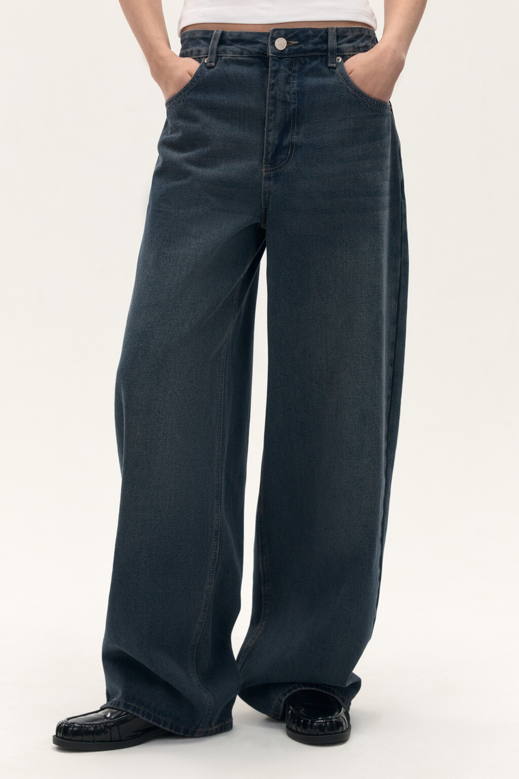 Джинсы baggy fit со средней посадкой - цвет синий - 2