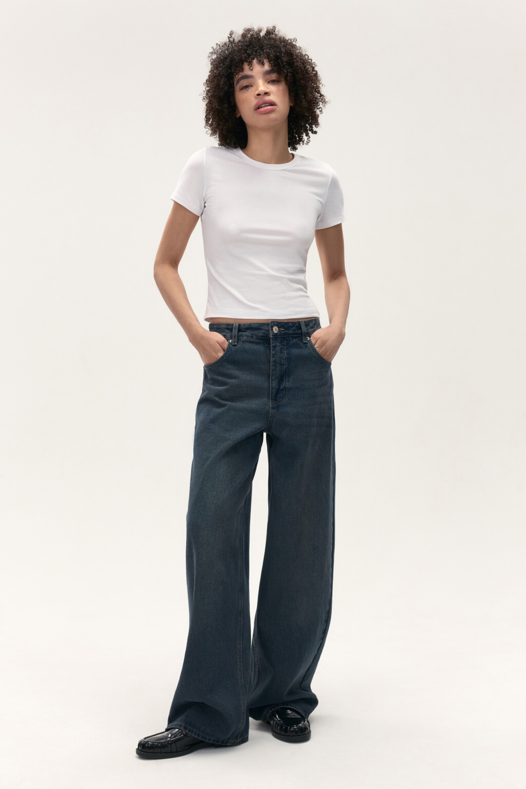 Джинсы baggy fit со средней посадкой - цвет синий - 4