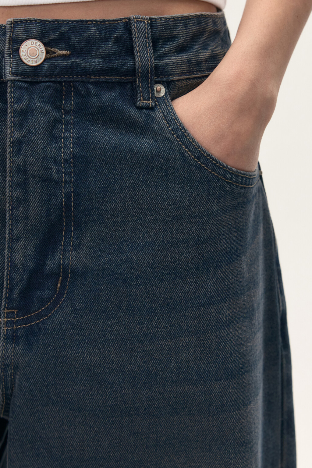 Джинсы baggy fit со средней посадкой - цвет синий - 6