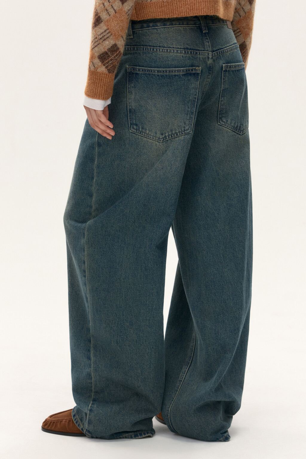 Джинсы baggy fit со средней посадкой - цвет синий - 4