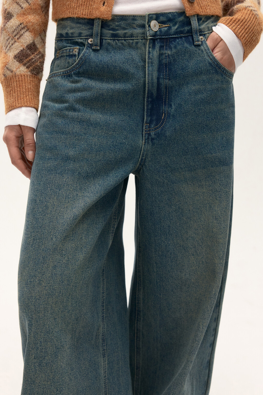 Джинсы baggy fit со средней посадкой - цвет синий - 6