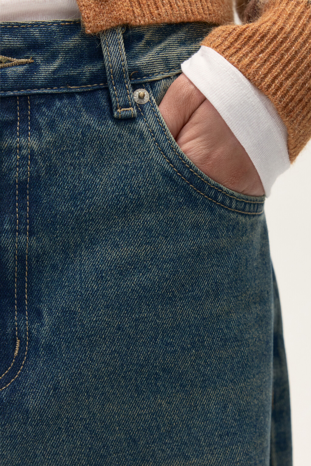 Джинсы baggy fit со средней посадкой - цвет синий - 7