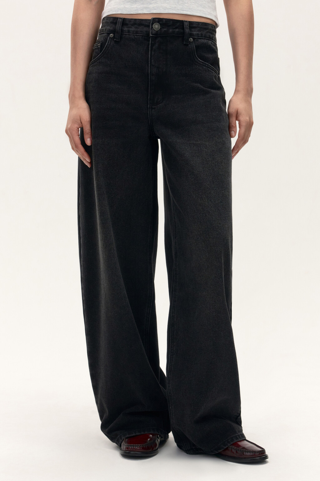 Джинсы baggy fit со средней посадкой - цвет черный - 3