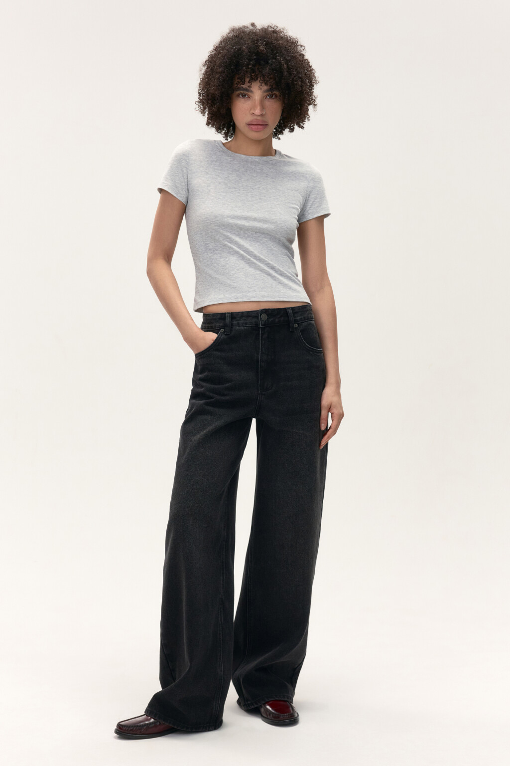 Джинсы baggy fit со средней посадкой - цвет черный - 5