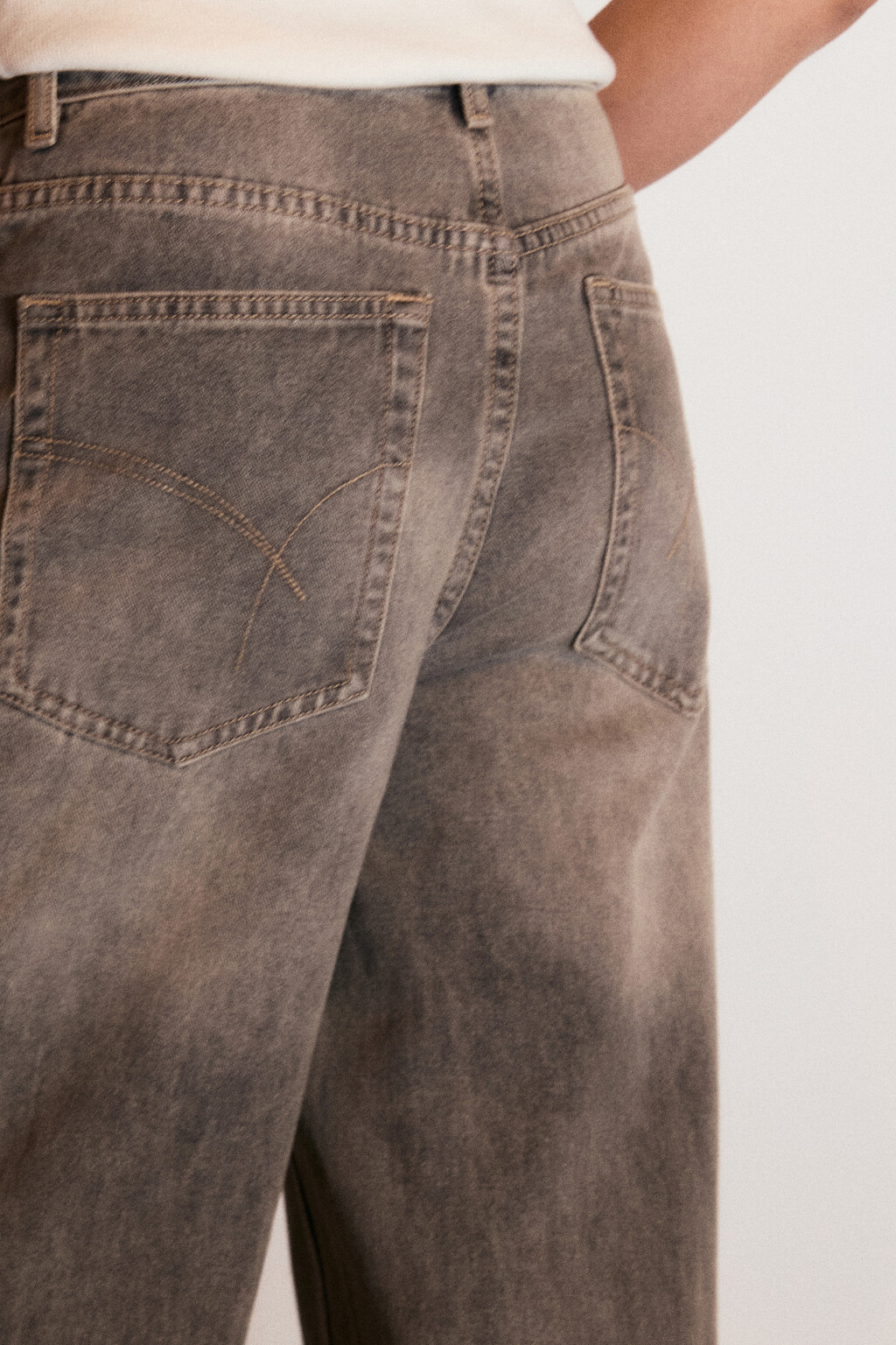 Джинсы широкие со средней посадкой - цвет темный тинт - 7