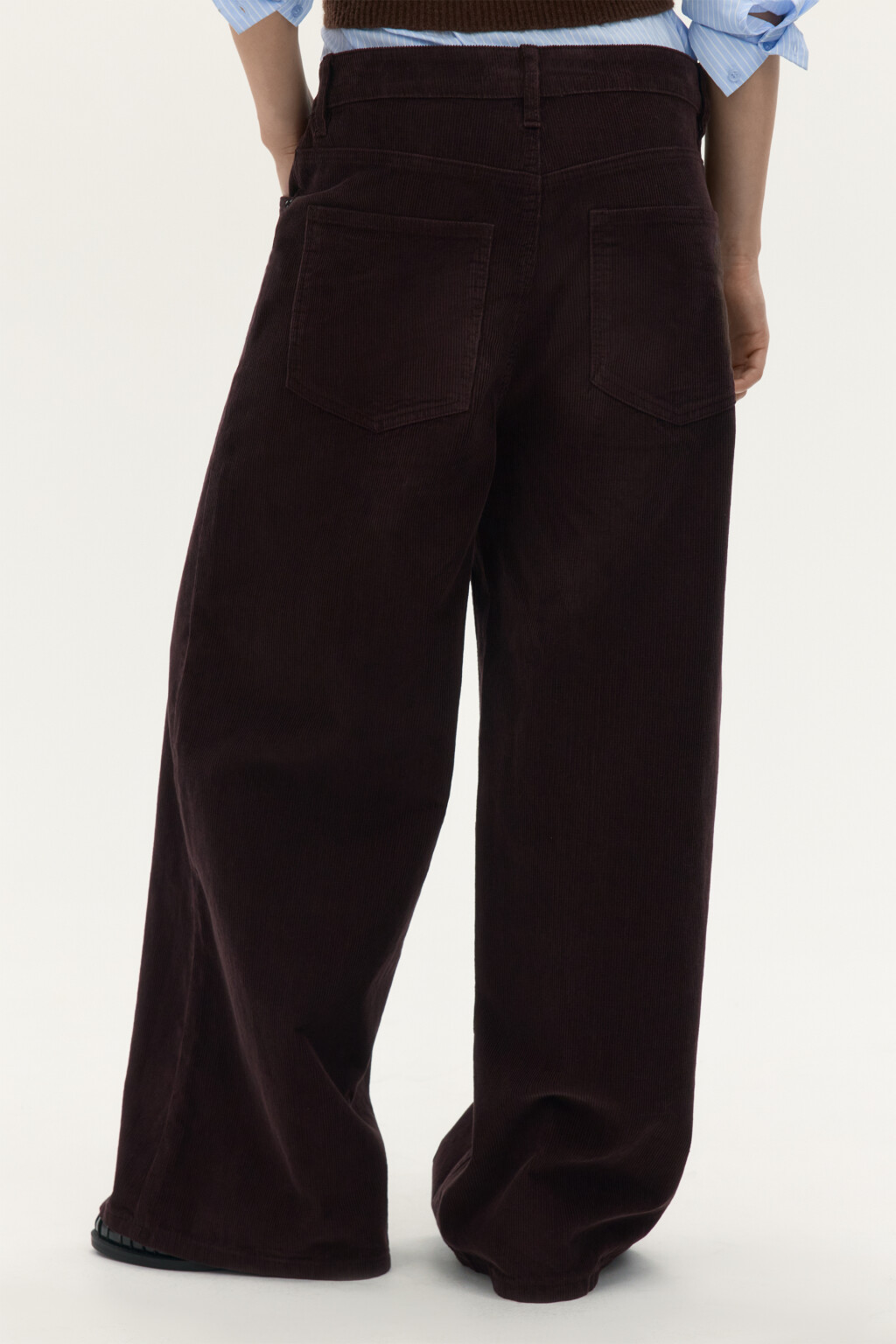 Джинсы baggy fit с вельветовой фактурой - цвет коричневый - 3