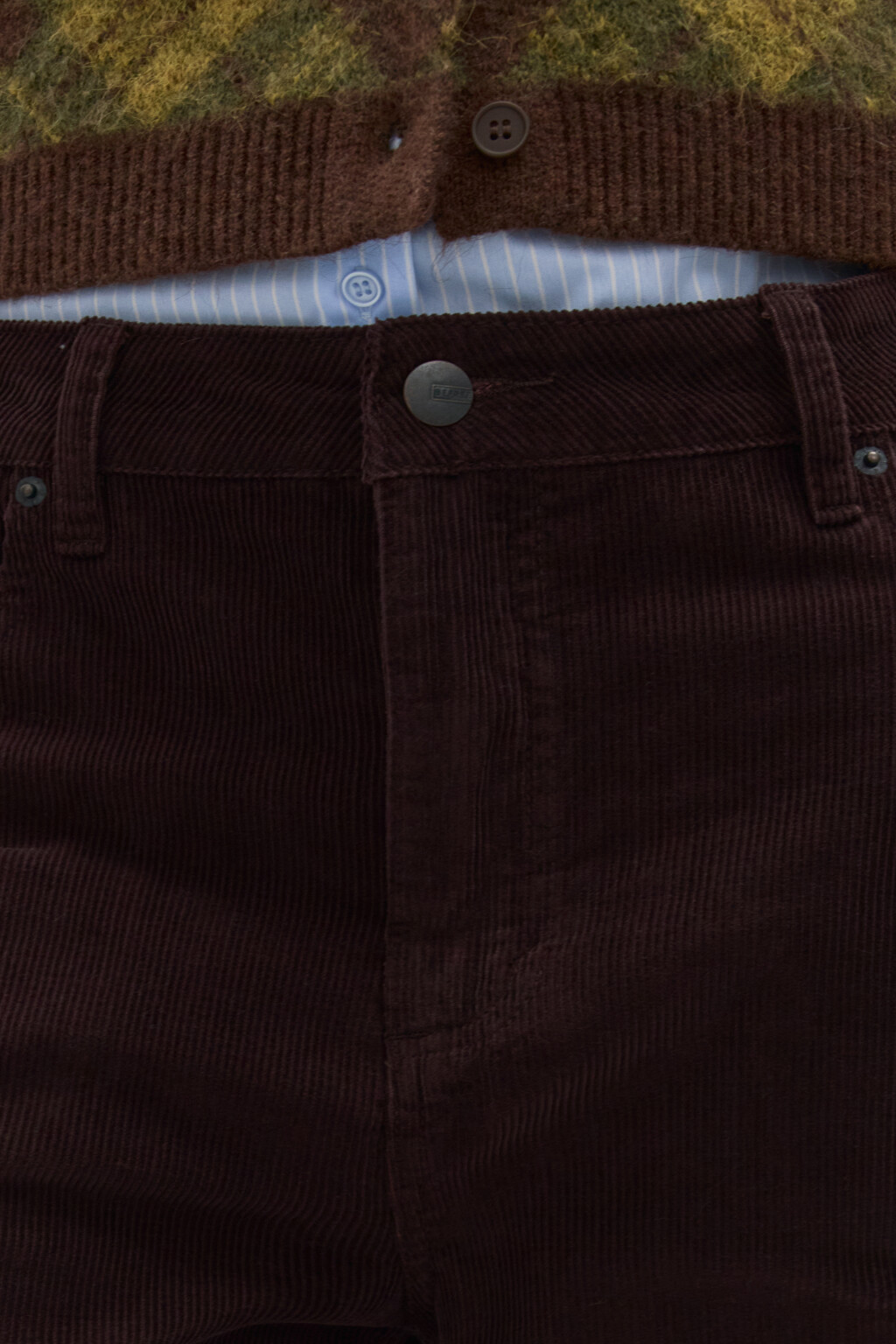 Джинсы baggy fit с вельветовой фактурой - цвет коричневый - 5