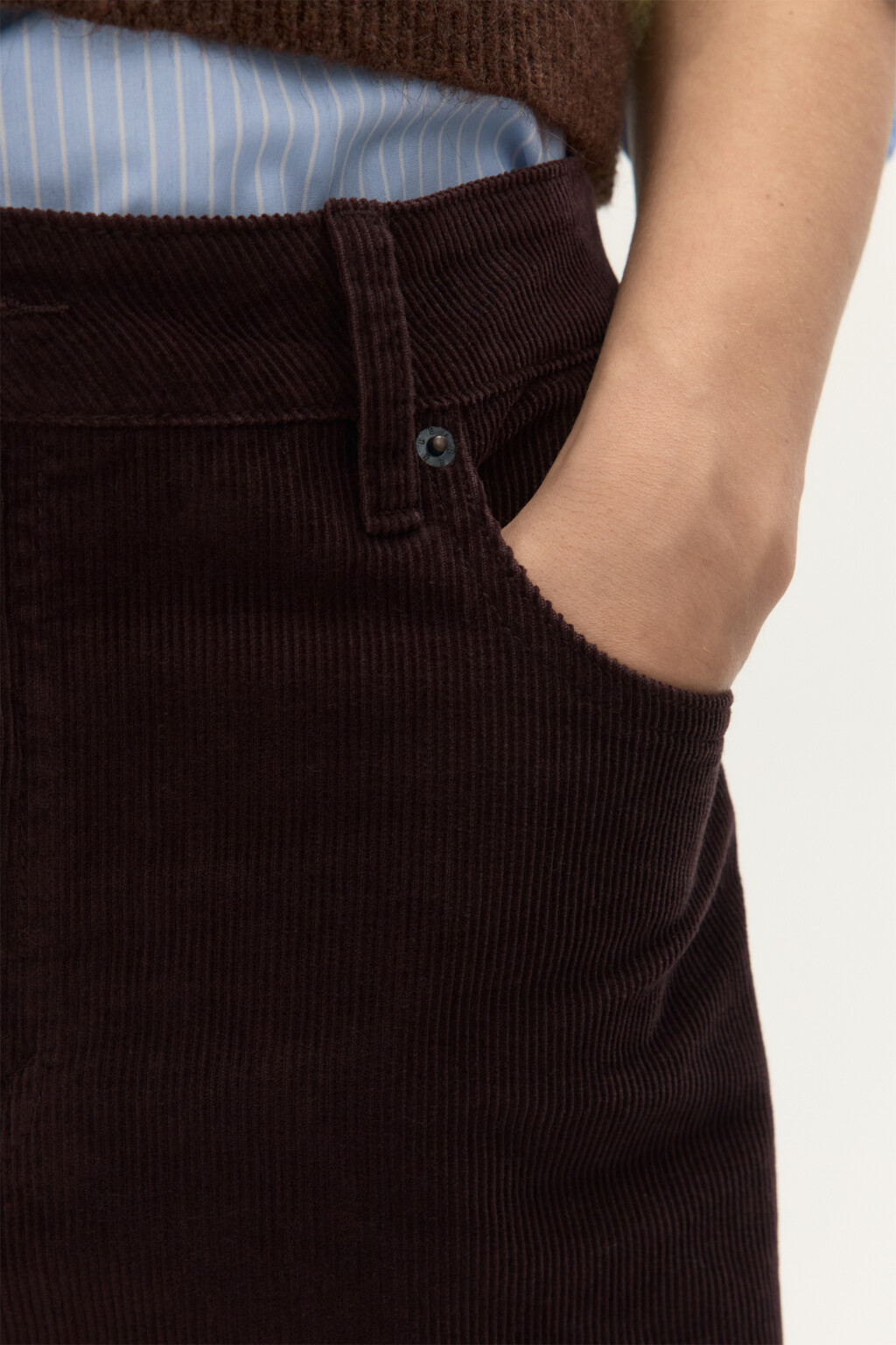 Джинсы baggy fit с вельветовой фактурой - цвет коричневый - 6