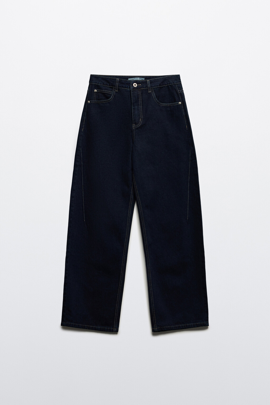 Джинсы barrel с контрастными швами - цвет синий - 7