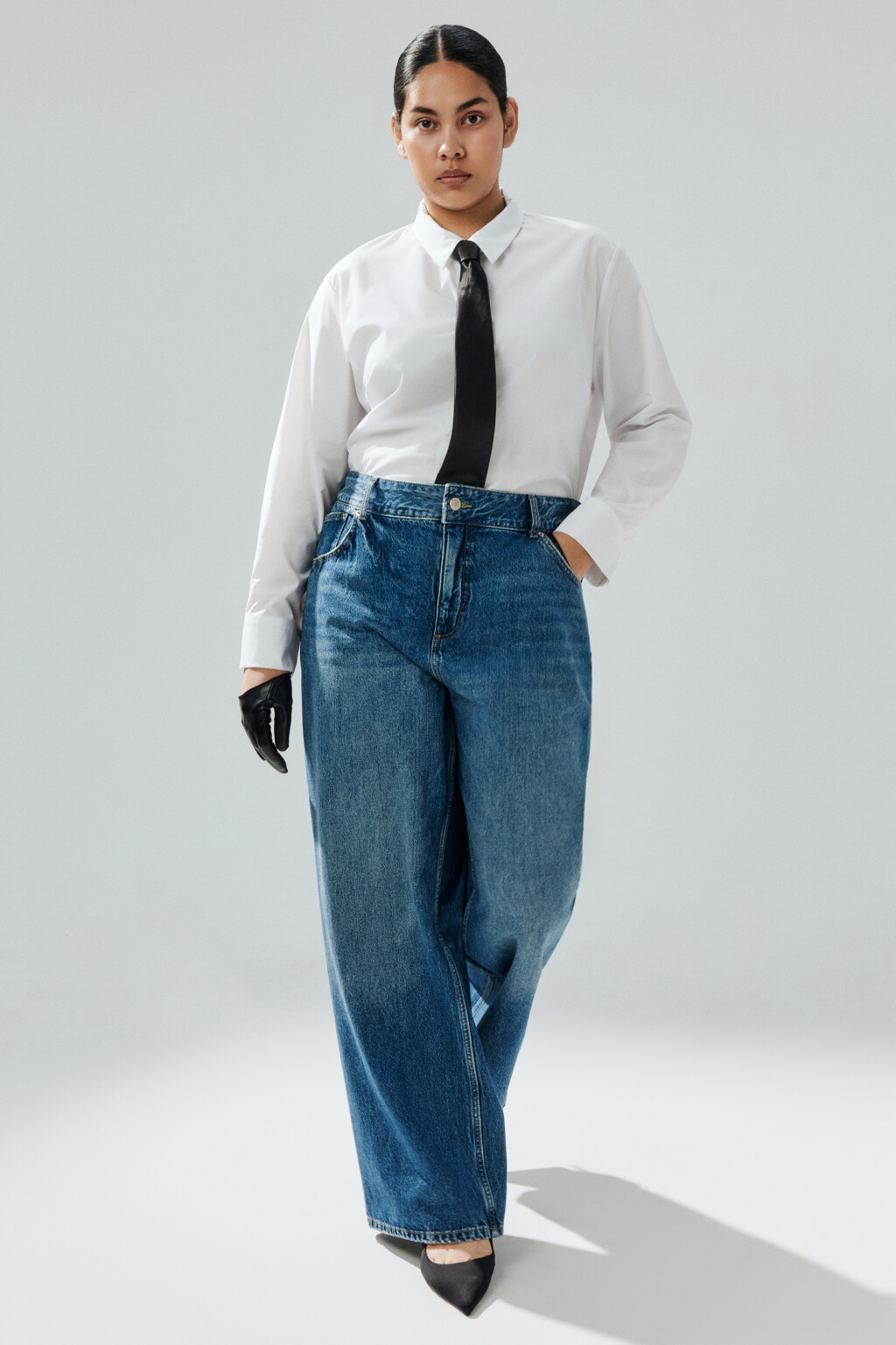 Джинсы прямые со средней посадкой - цвет голубой - 1