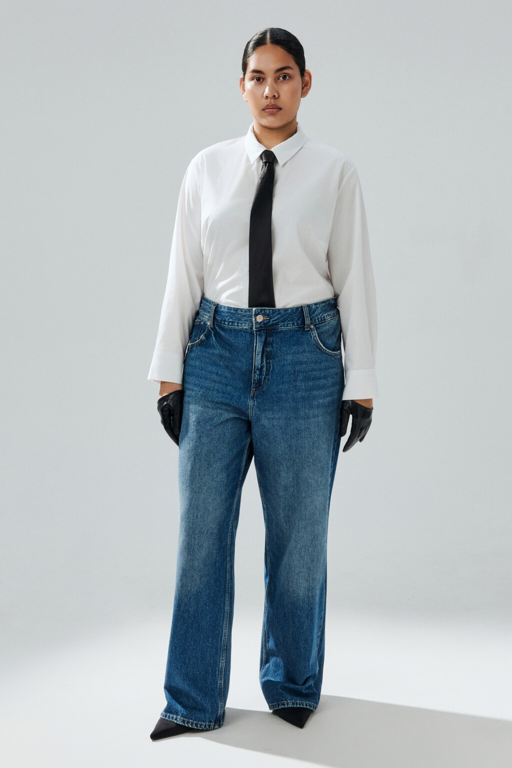 Джинсы прямые со средней посадкой - цвет голубой - 5