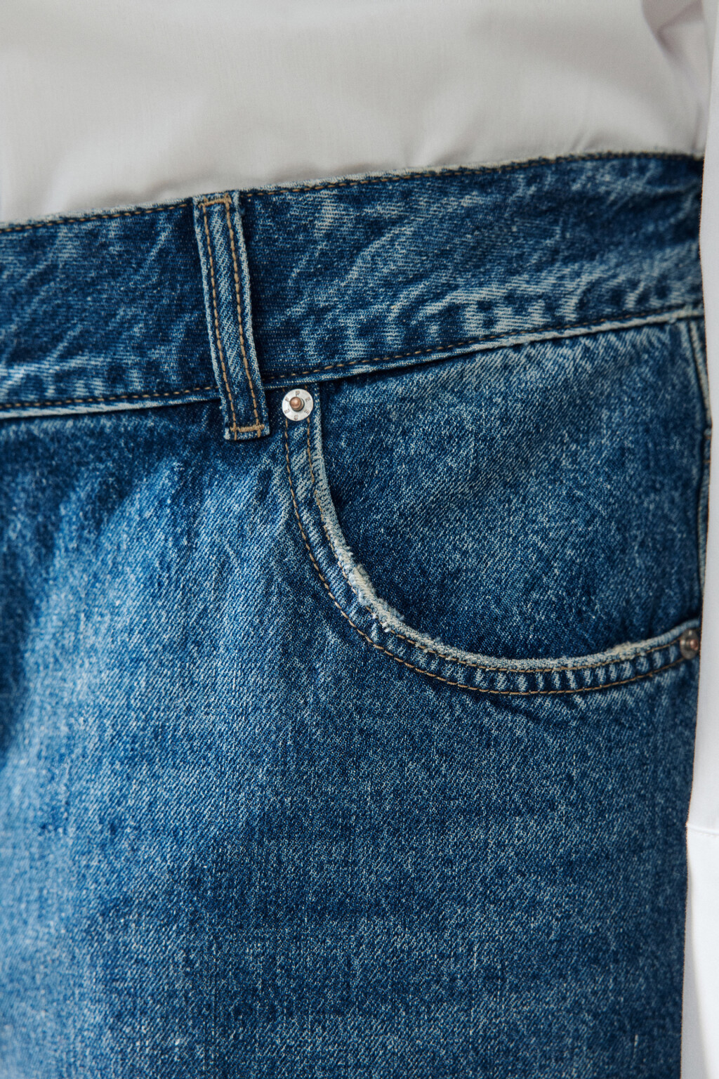 Джинсы прямые со средней посадкой - цвет голубой - 7