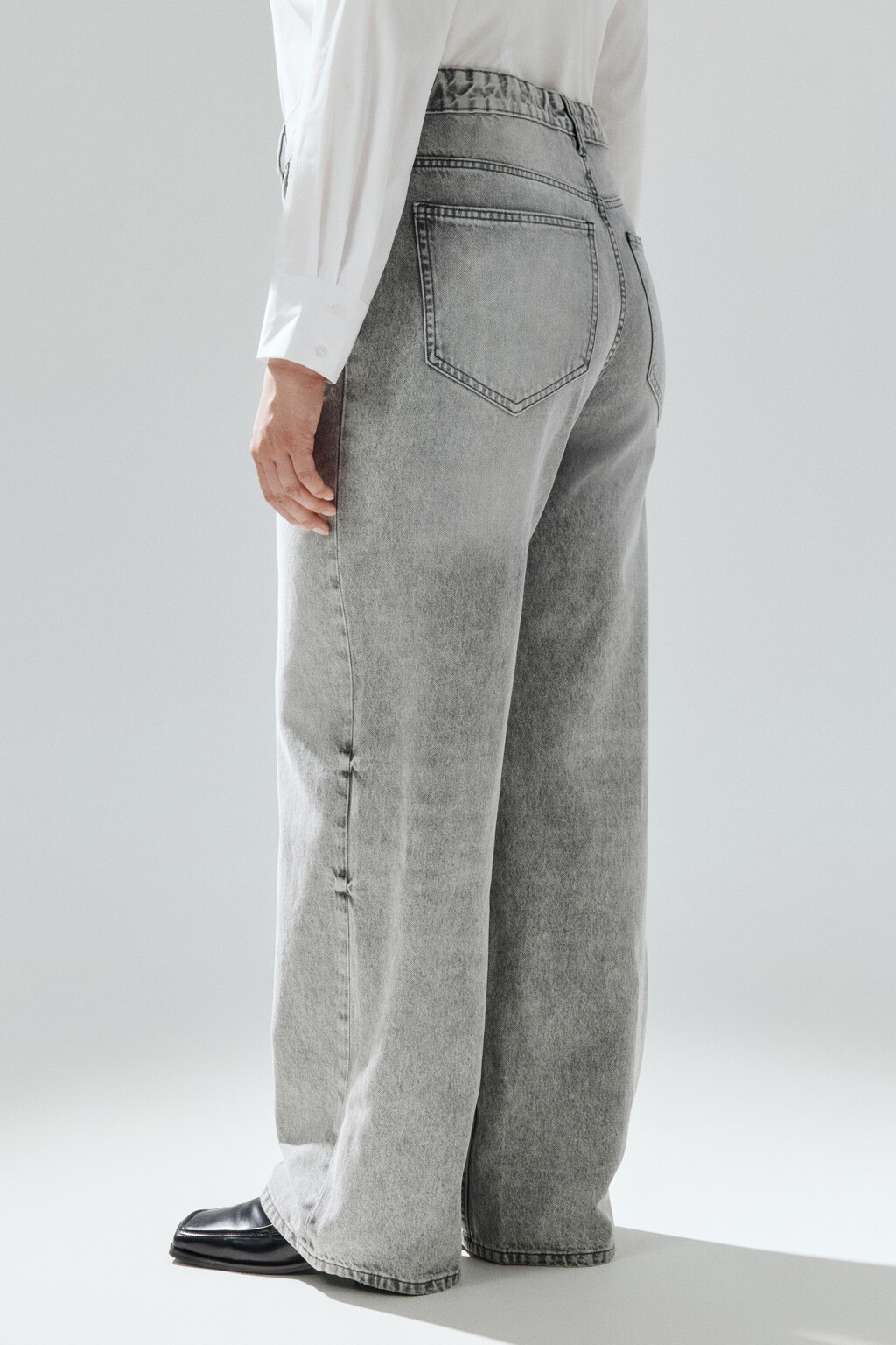 Джинсы прямые со средней посадкой - цвет серый - 3