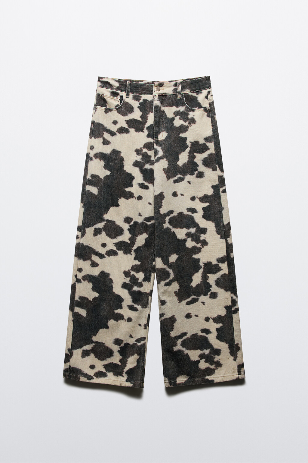 Джинсы baggy fit с коровьим принтом - цвет коричневый - 9