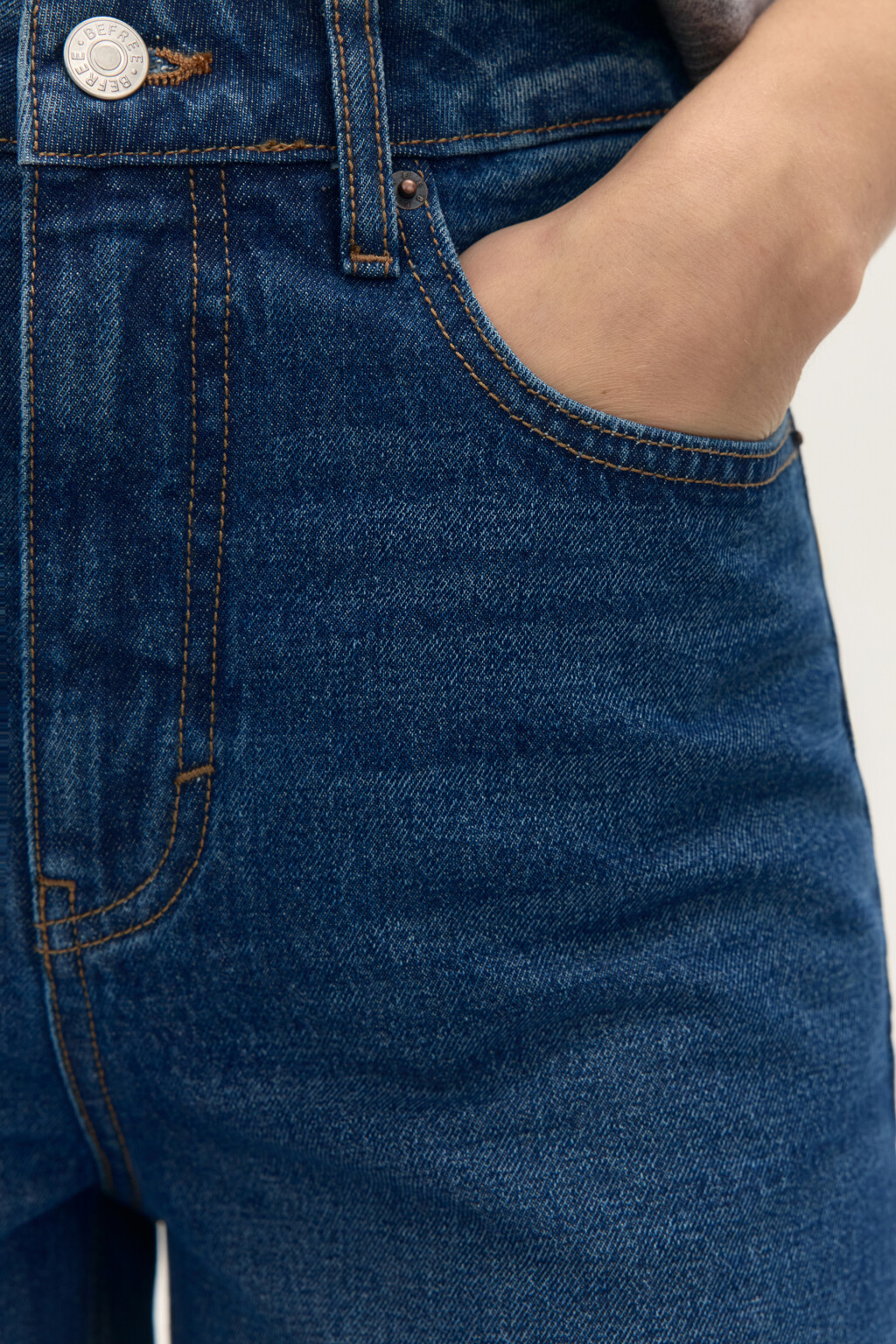 Джинсы широкие с высокой посадкой - цвет голубой - 6