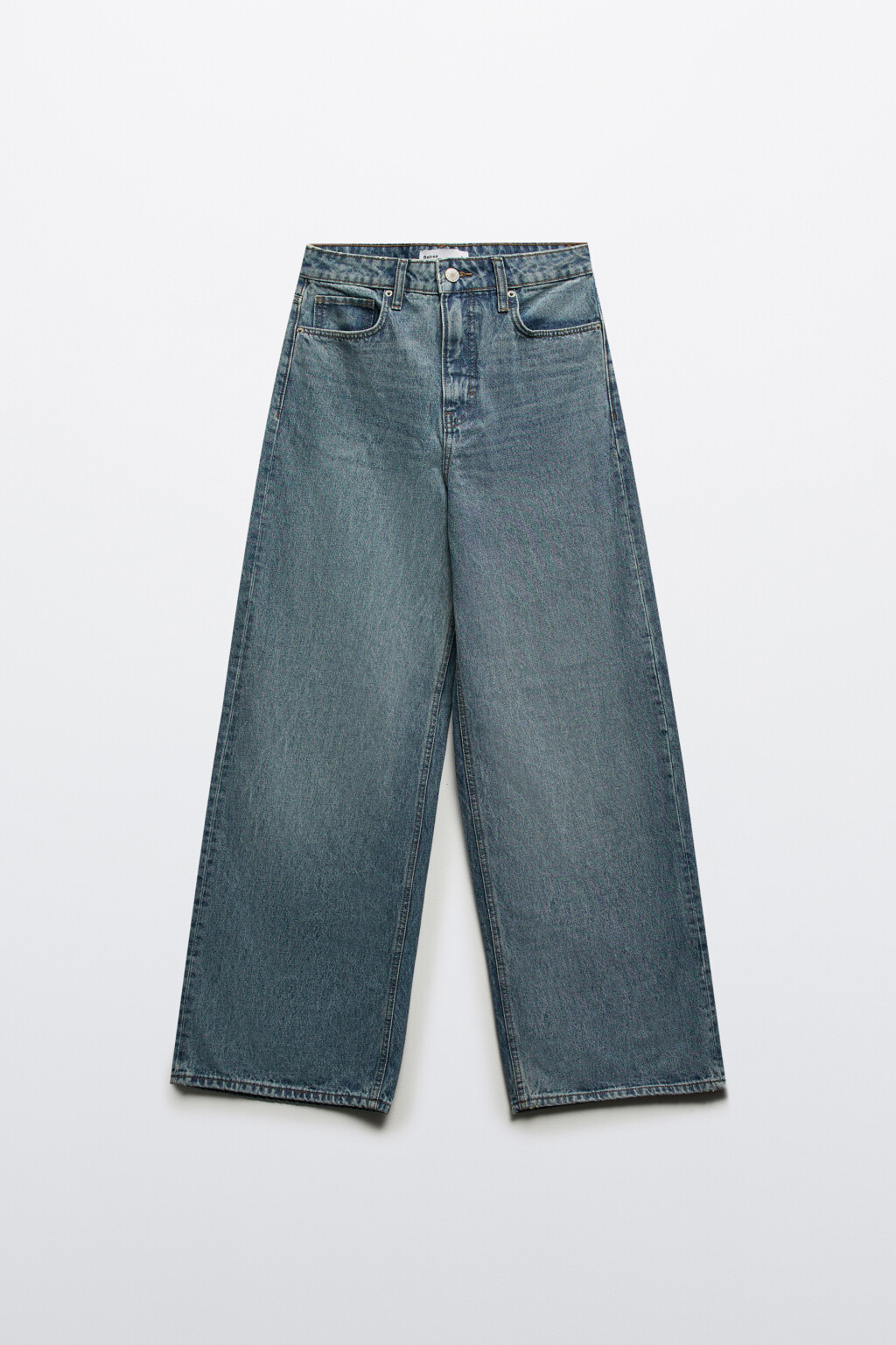 Джинсы широкие с высокой посадкой - цвет синий - 7