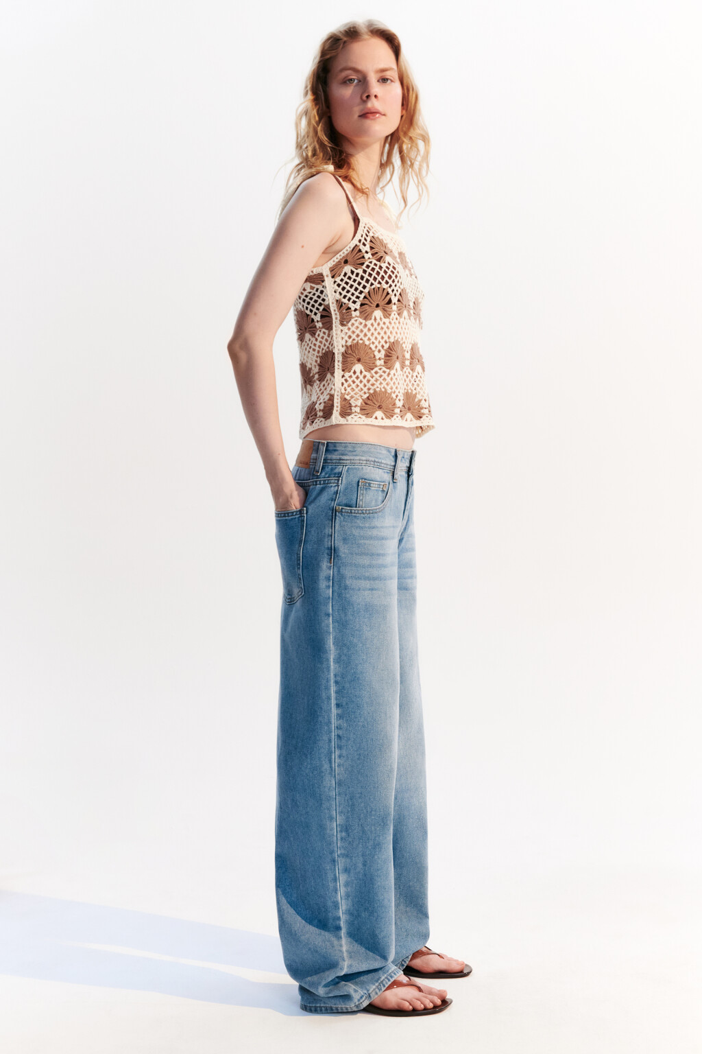 Джинсы baggy fit со средней посадкой - цвет голубой - 2