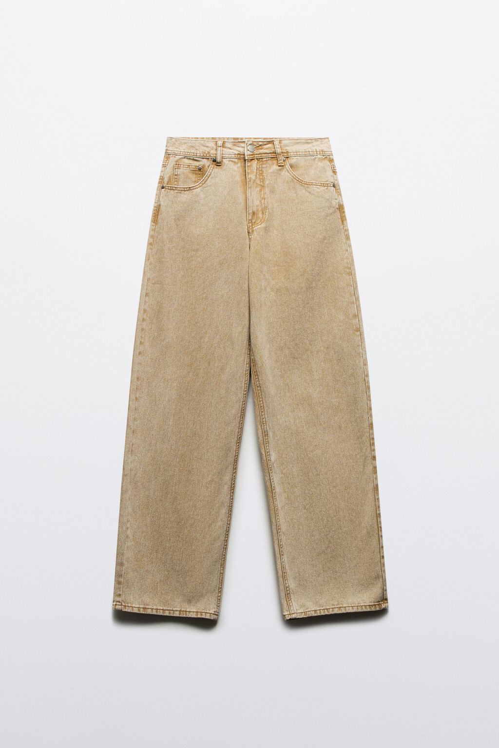 Джинсы baggy fit со средней посадкой - цвет бежевый - 8