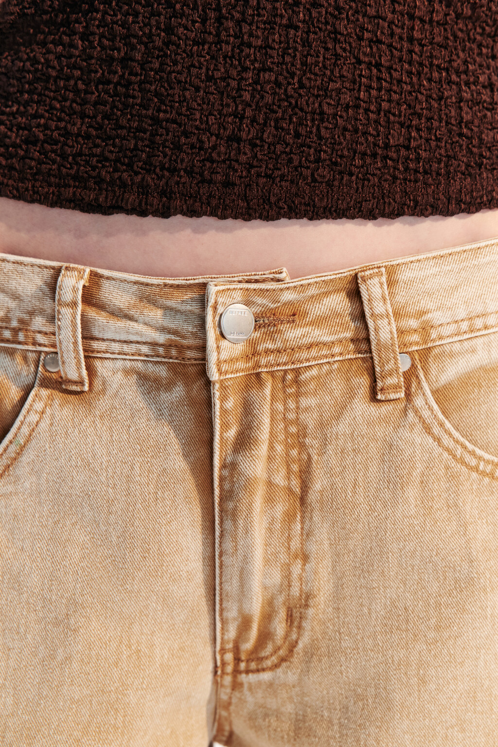 Джинсы baggy fit со средней посадкой - цвет бежевый - 6