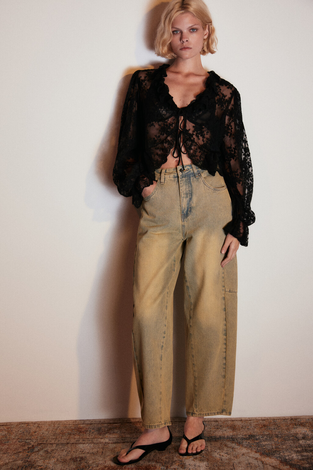 Джинсы barrel fit с высокой посадкой - цвет синий - 1