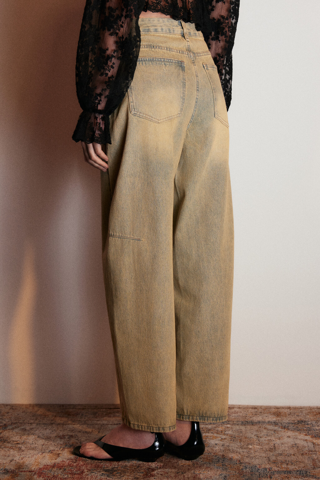 Джинсы barrel fit с высокой посадкой - цвет синий - 4