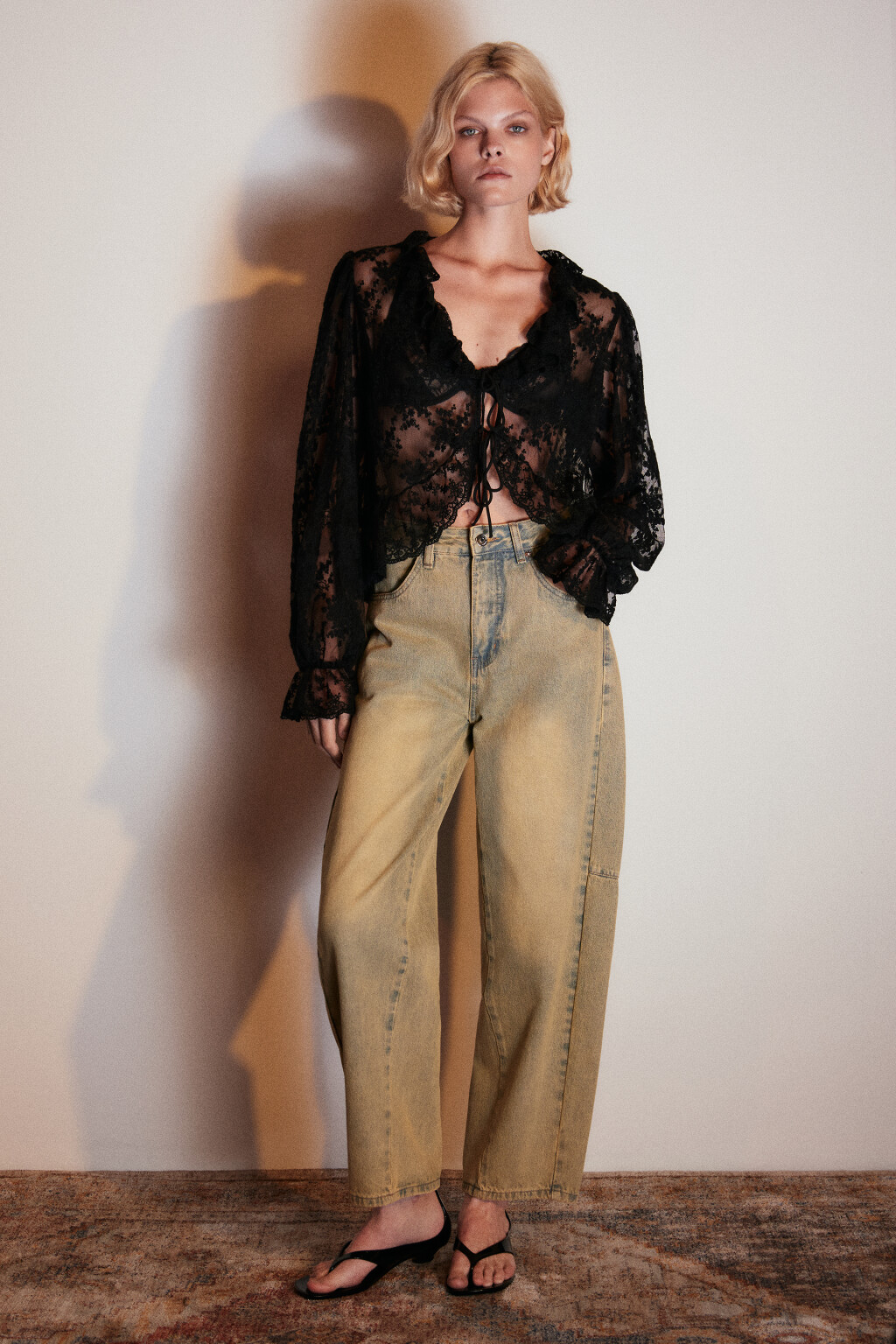 Джинсы barrel fit с высокой посадкой - цвет синий - 5