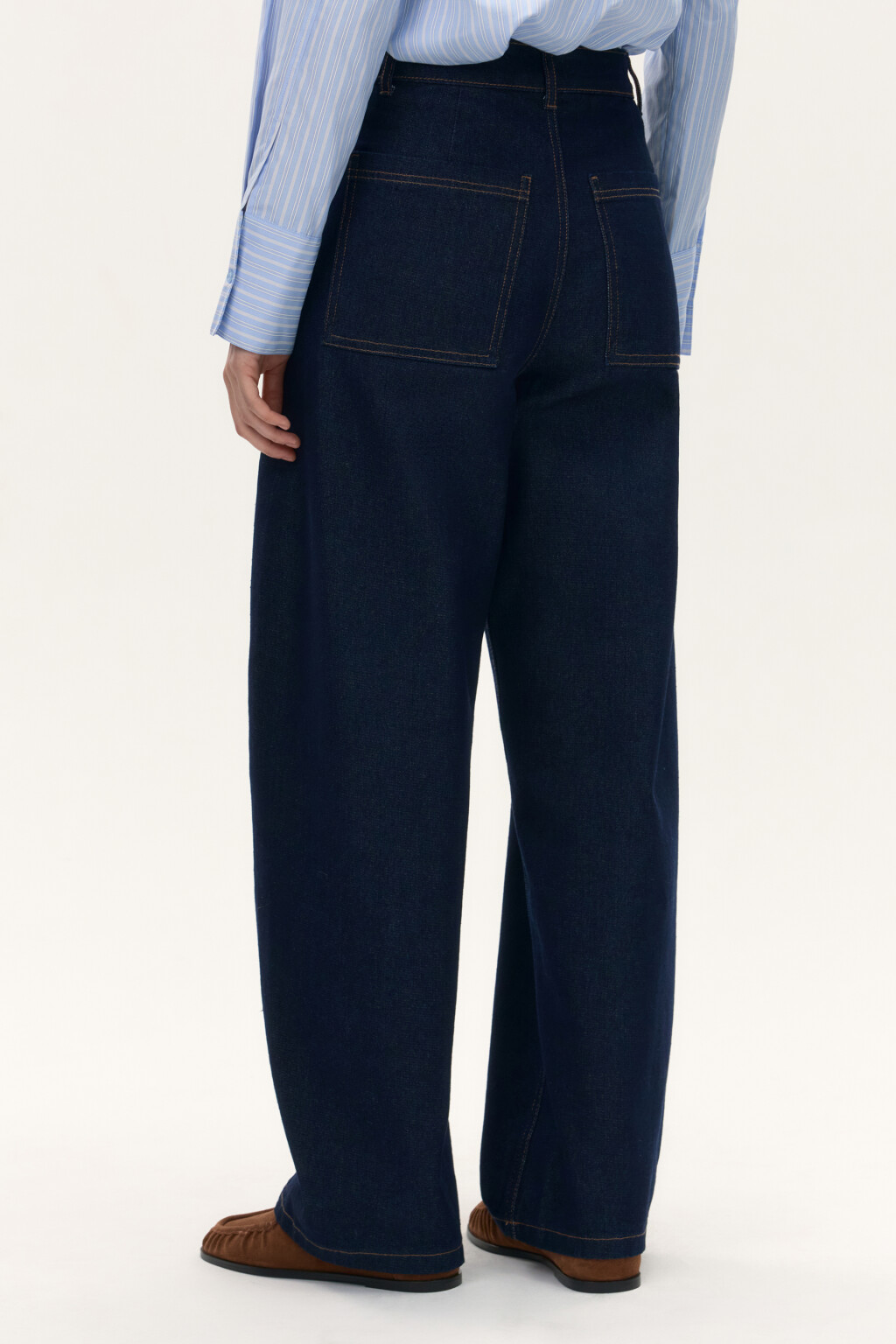 Джинсы barrel fit с высокой посадкой - цвет синий - 3