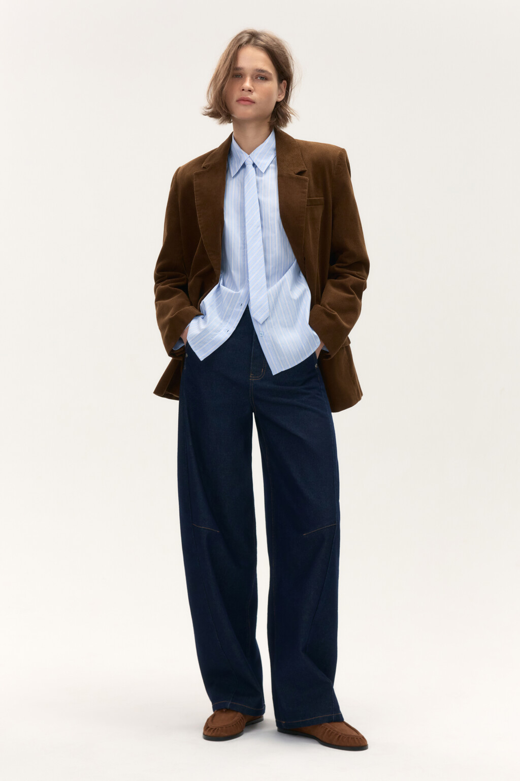 Джинсы barrel fit с высокой посадкой - цвет синий - 4