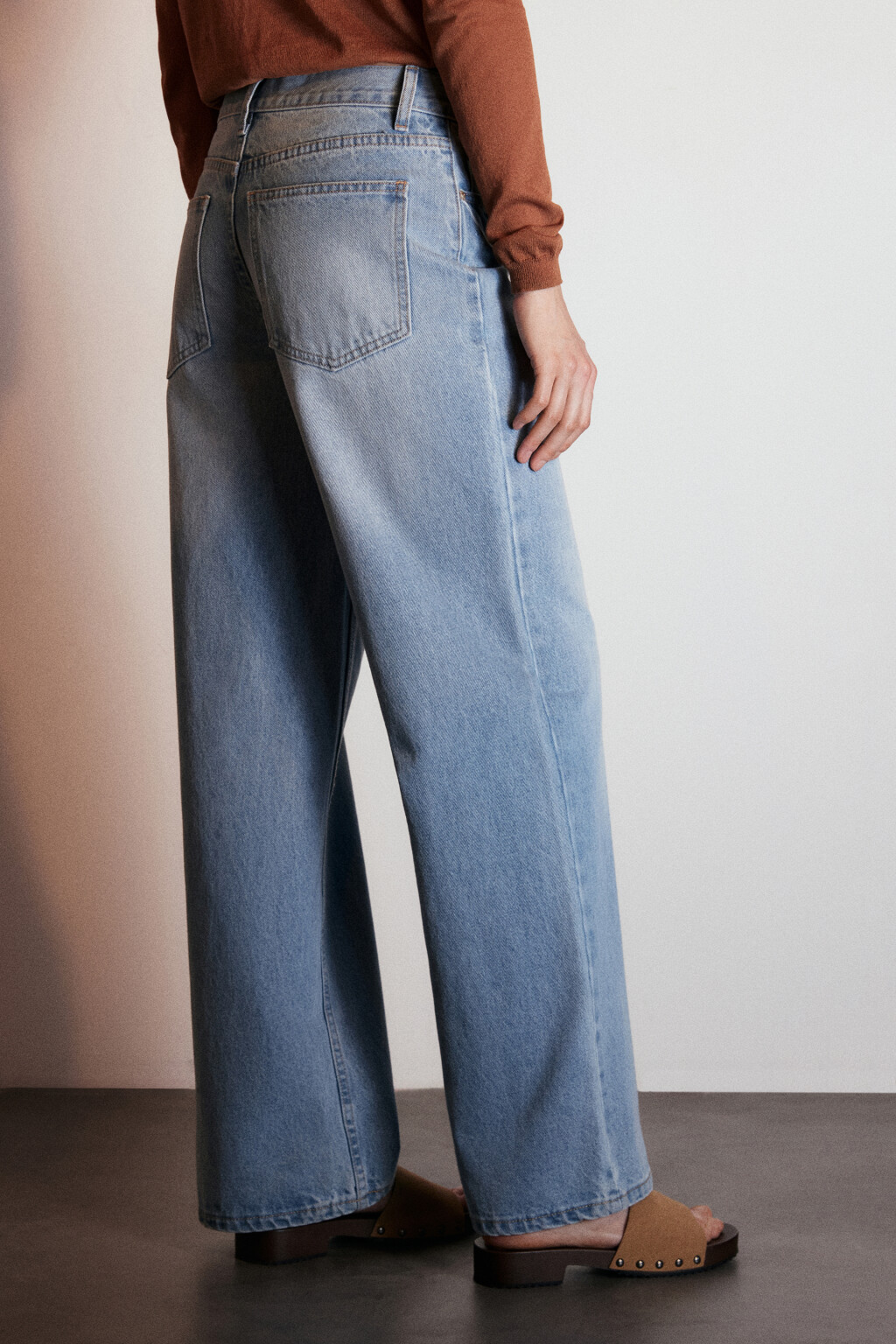 Джинсы прямые со средней посадкой - цвет голубой - 3