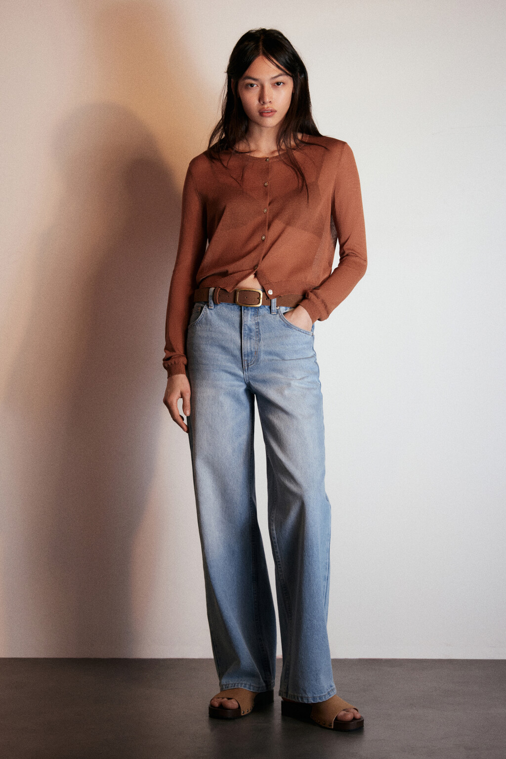 Джинсы прямые со средней посадкой - цвет голубой - 4