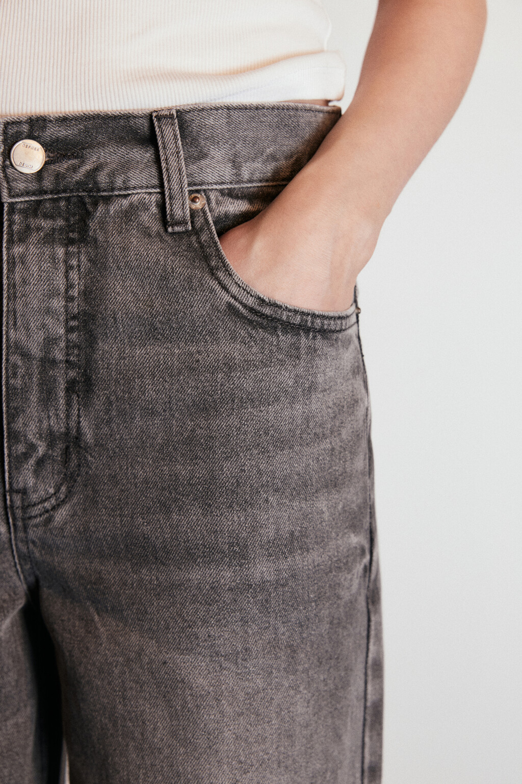 Джинсы прямые со средней посадкой - цвет серый - 6