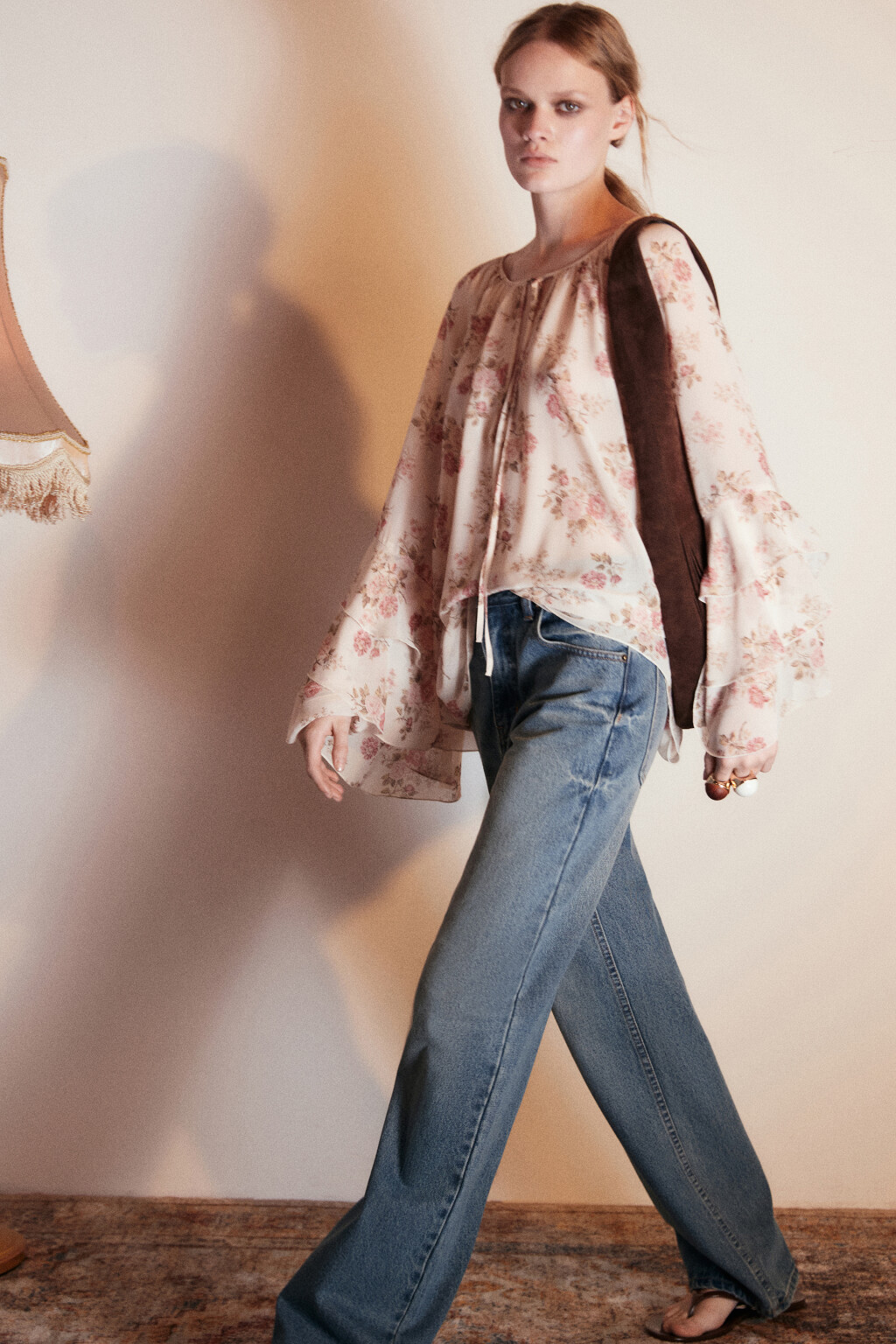 Джинсы прямые со средней посадкой - цвет синий - 1