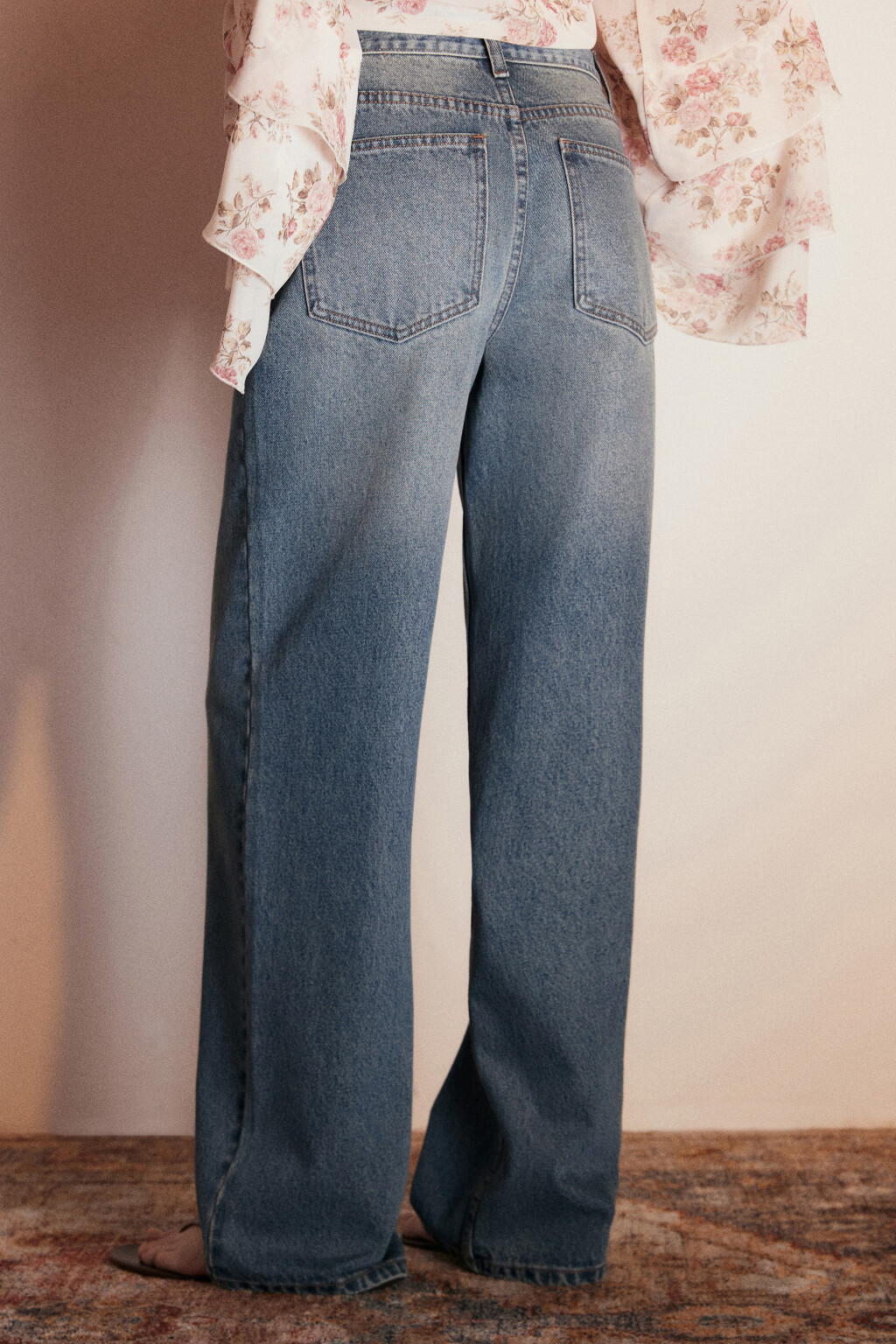 Джинсы прямые со средней посадкой - цвет синий - 3