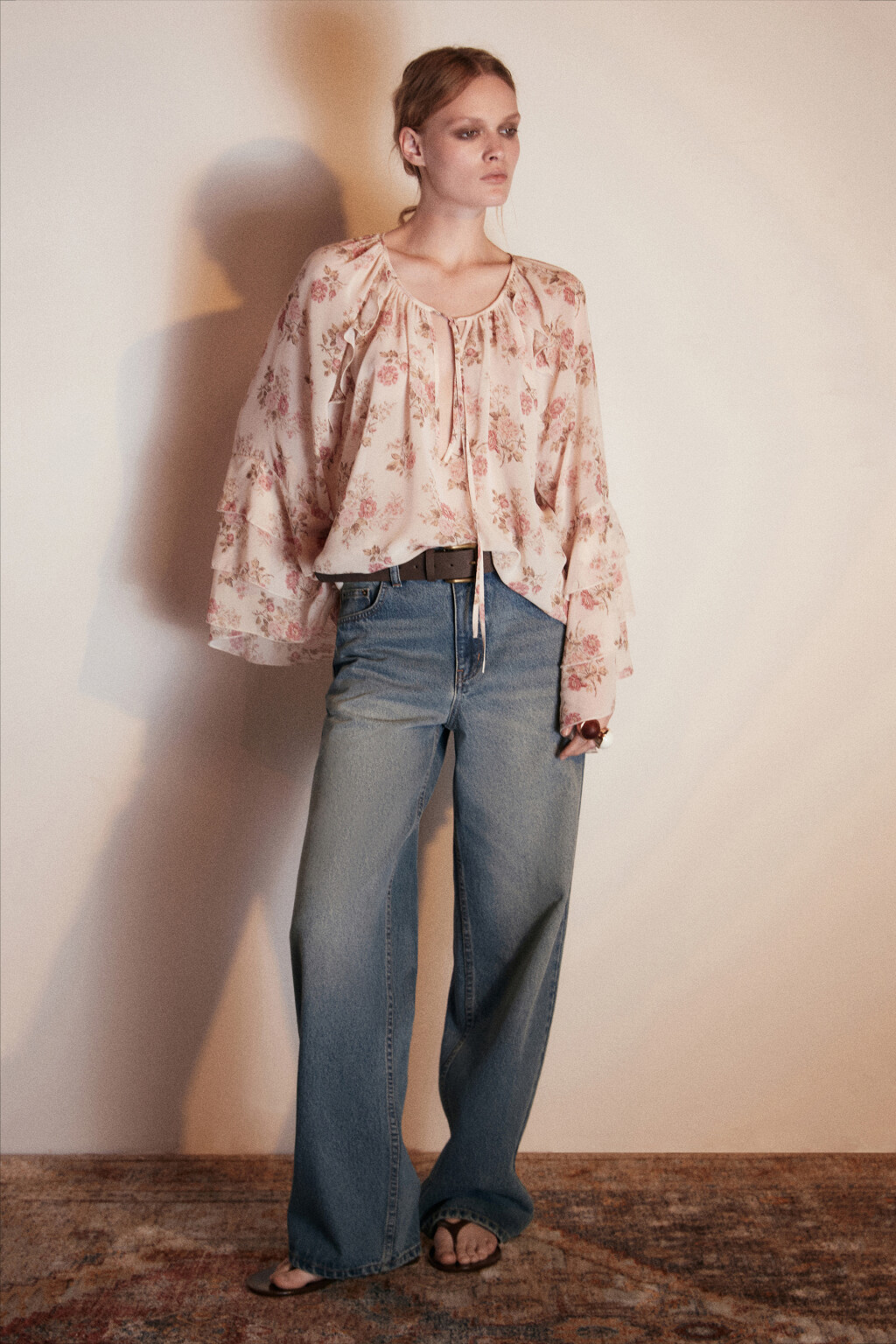 Джинсы прямые со средней посадкой - цвет синий - 4