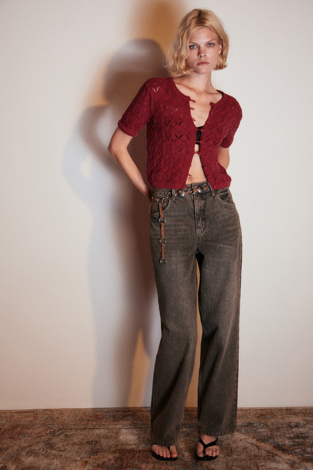 Джинсы прямые со средней посадкой - цвет темный тинт - 1